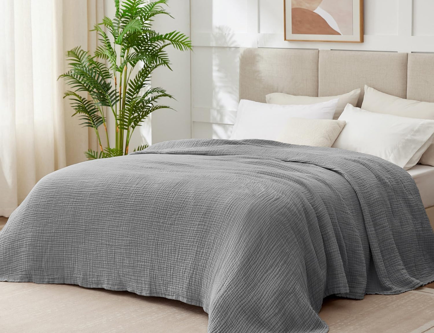 100% Cotton Muslin Blanket King Size for All Season Comfort