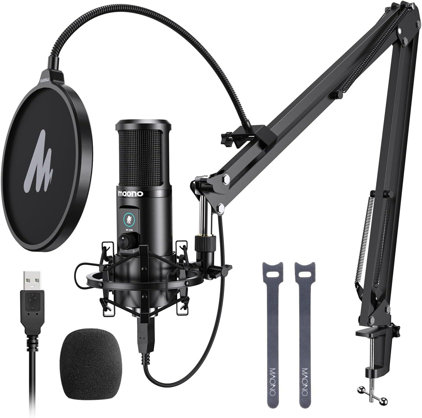 Professional USB Recording Microphone Kit for Streaming and Podcasting