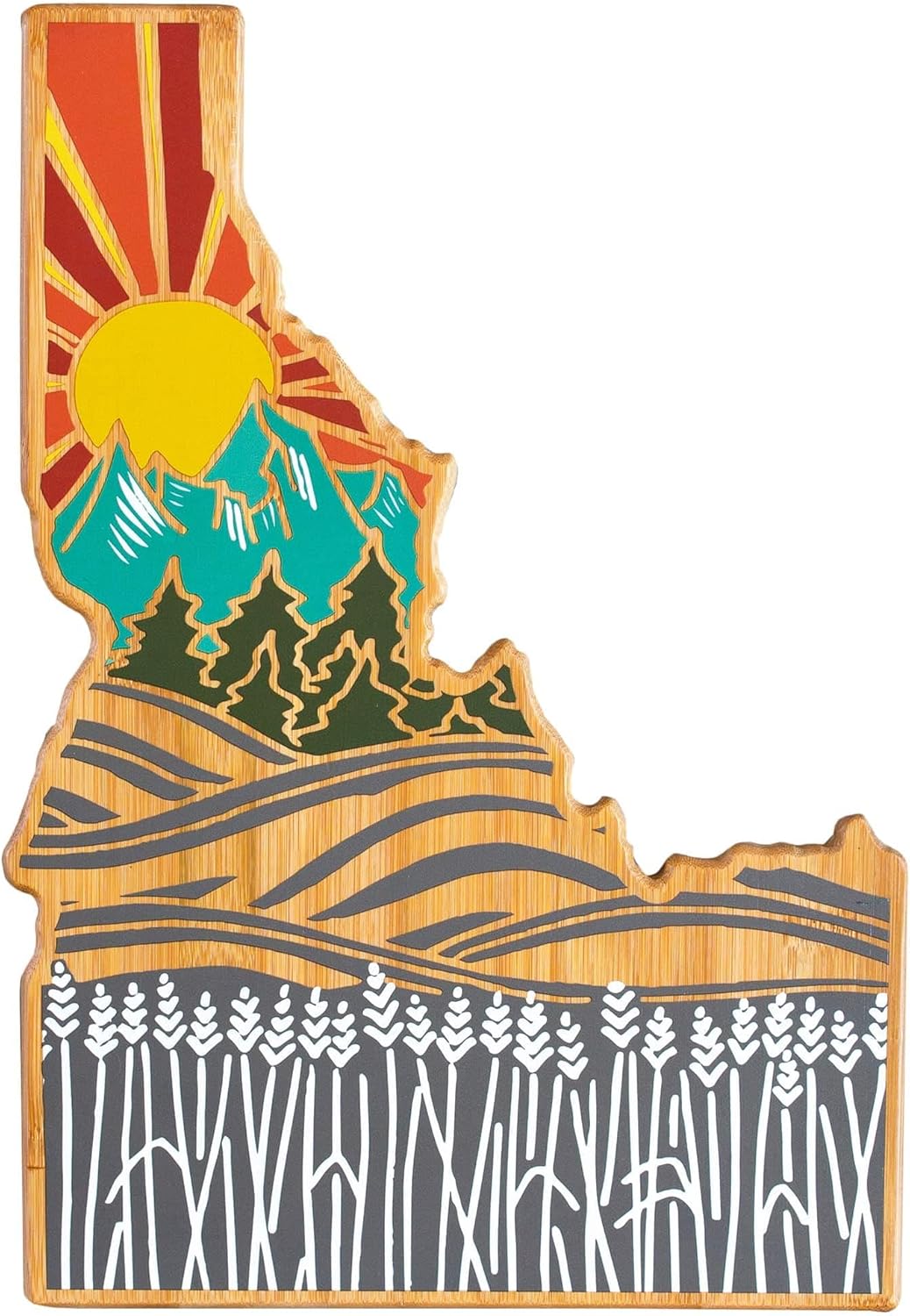 Idaho State Shaped Cutting Board with Artwork by Summer Stokes