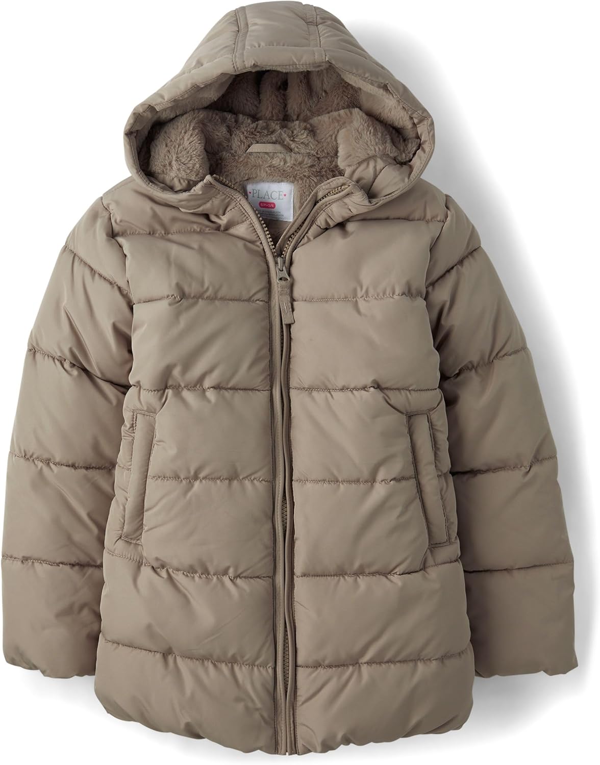 Medium Weight Lined Puffer Jacket for Girls - Wind & Water Resistant
