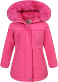 Girls Waterproof Winter Jacket Fleece Lined Hooded Coat - Warm Shoes