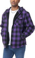Men's Plaid Zipper Hooded Flannel Jacket - Sherpa Lined Warmth