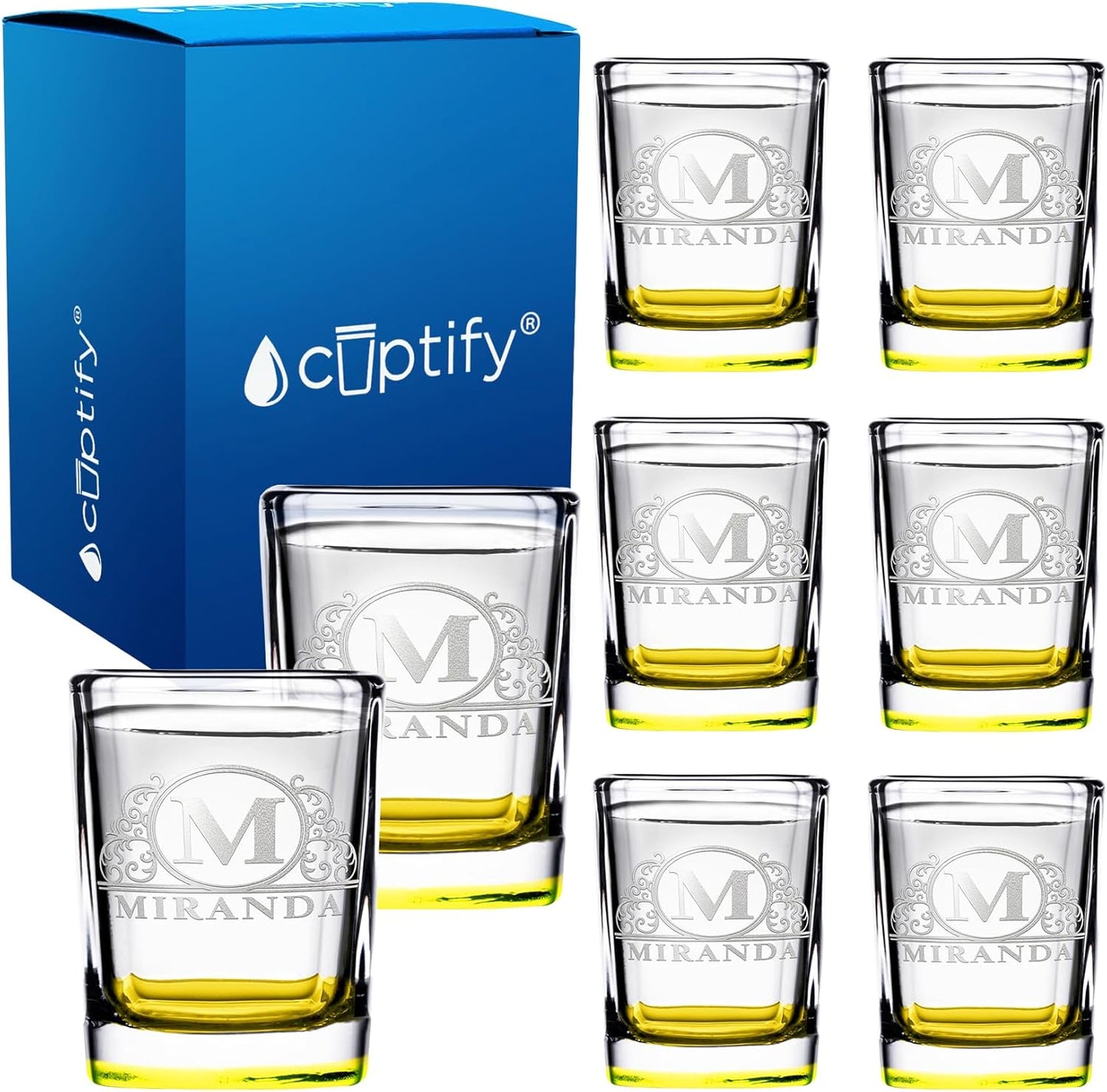 Personalized Square Shot Glasses Set of 8 for Unique Gifts