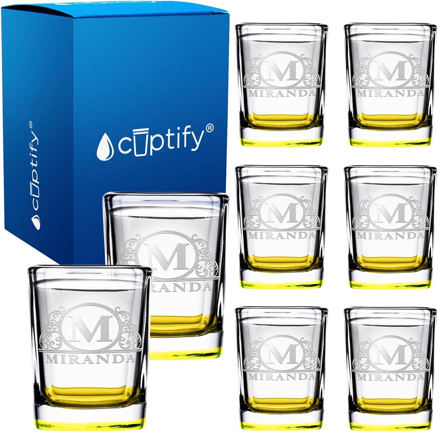Personalized Square Shot Glasses Set of 8 for Unique Gifts