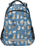 Dogs Backpack for Boys Girls Bookbag with Chest Strap - Comfortable