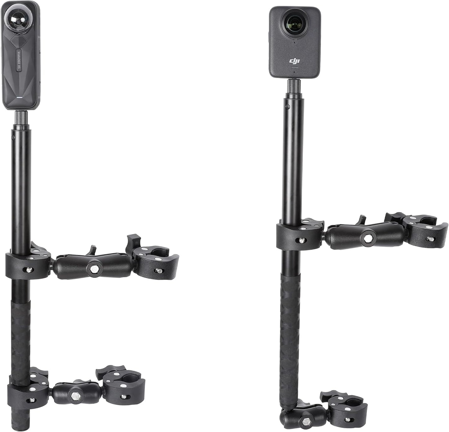 Motorcycle Mount Kit for Insta360 and GoPro Cameras - Double Clamps
