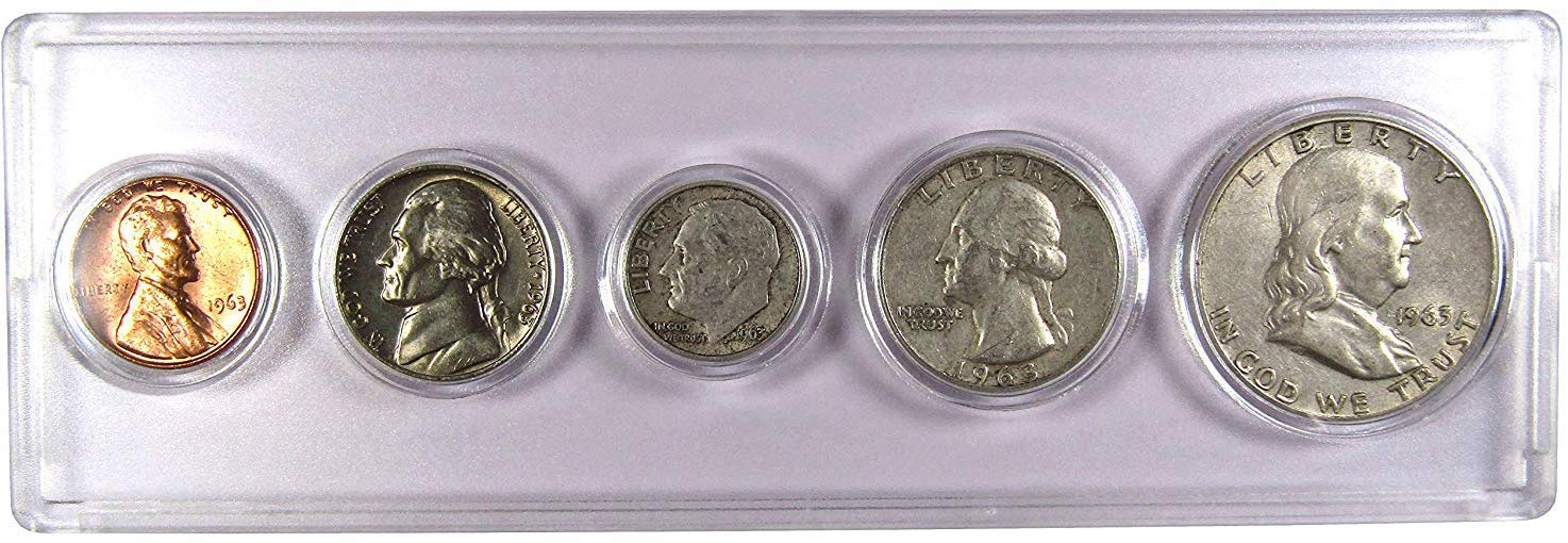 1943 Year Set 5 Coins in AG Condition for Collectors Gift