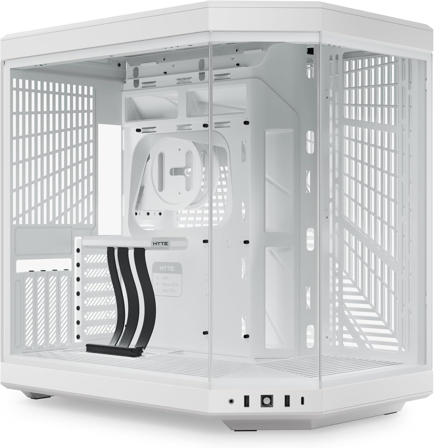HYTE Y70 Modern Aesthetic Dual Chamber Gaming Case in Snow White