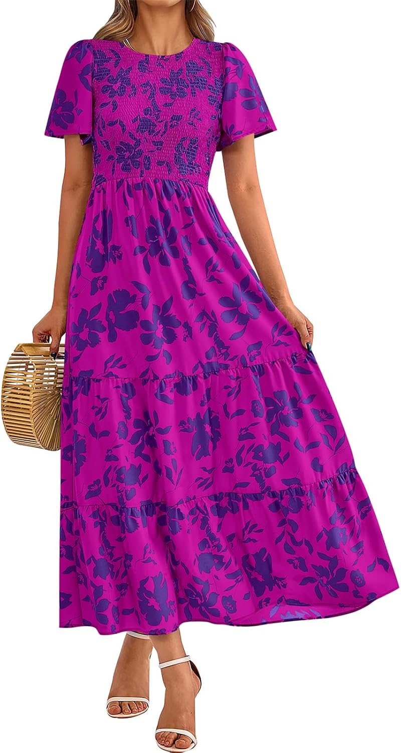 PRETTYGARDEN Women's Floral Maxi Dress for Summer 2025 Style