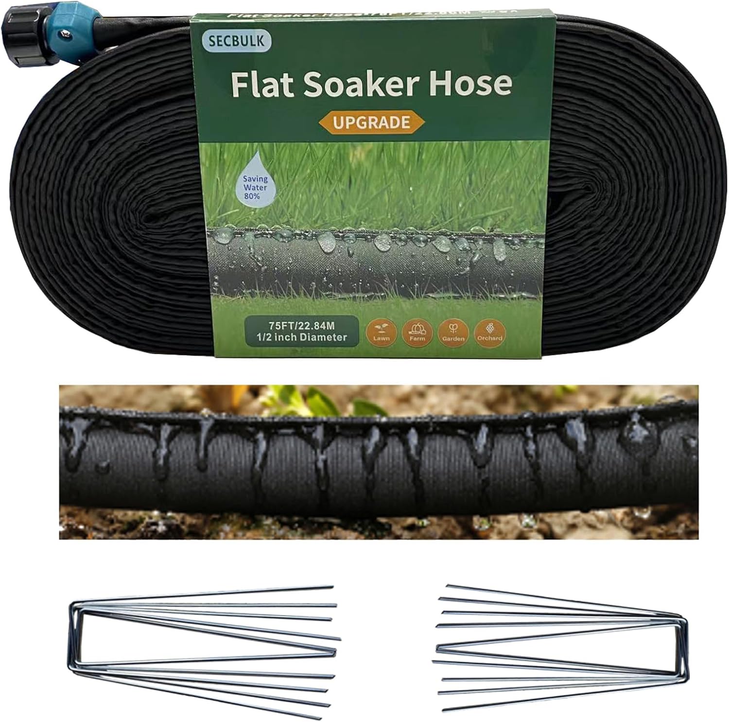 2025 Flat Soaker Hose 75 ft for Efficient Garden Irrigation