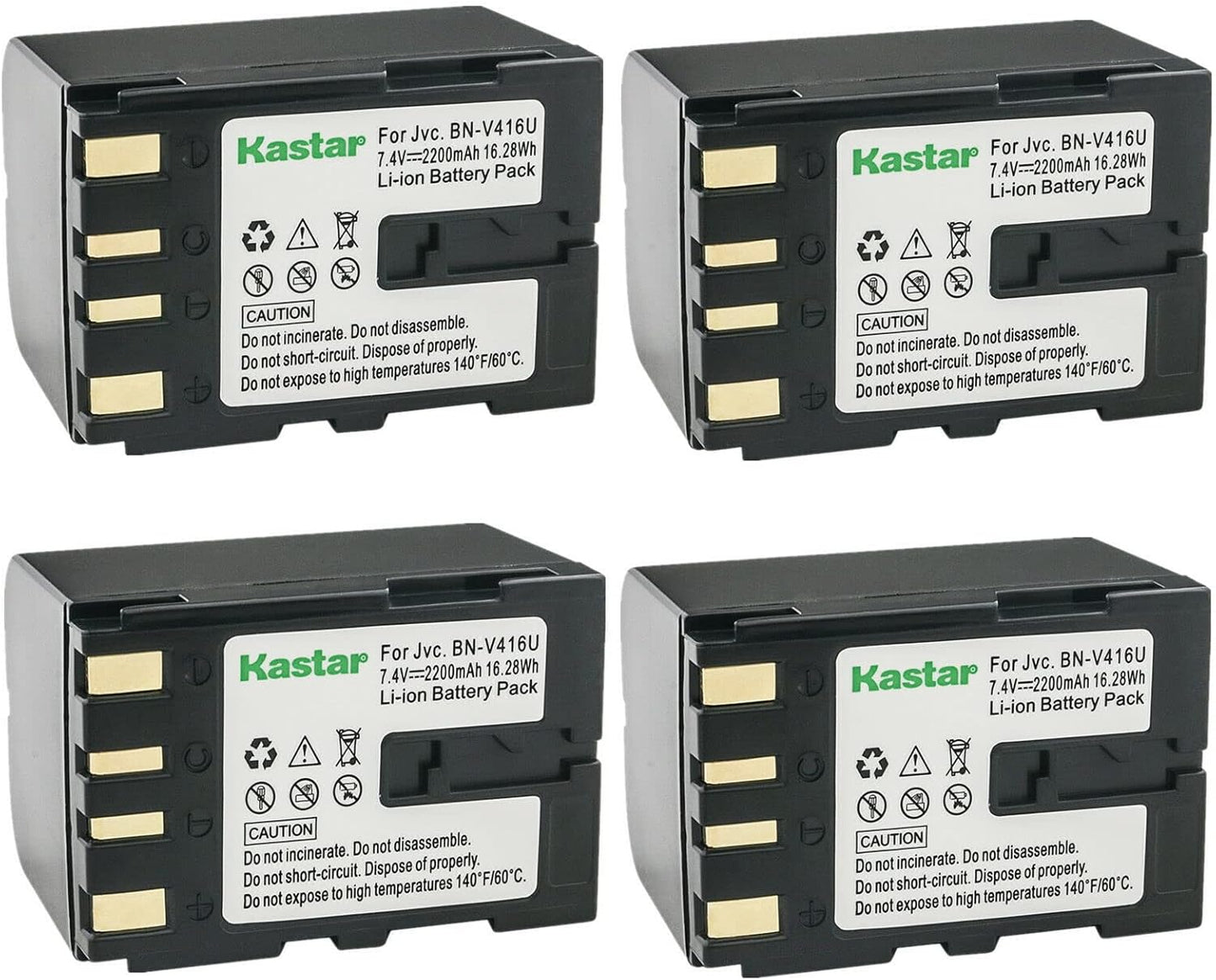 Kastar BN-V416 Battery 4-Pack for JVC Cameras - High Capacity