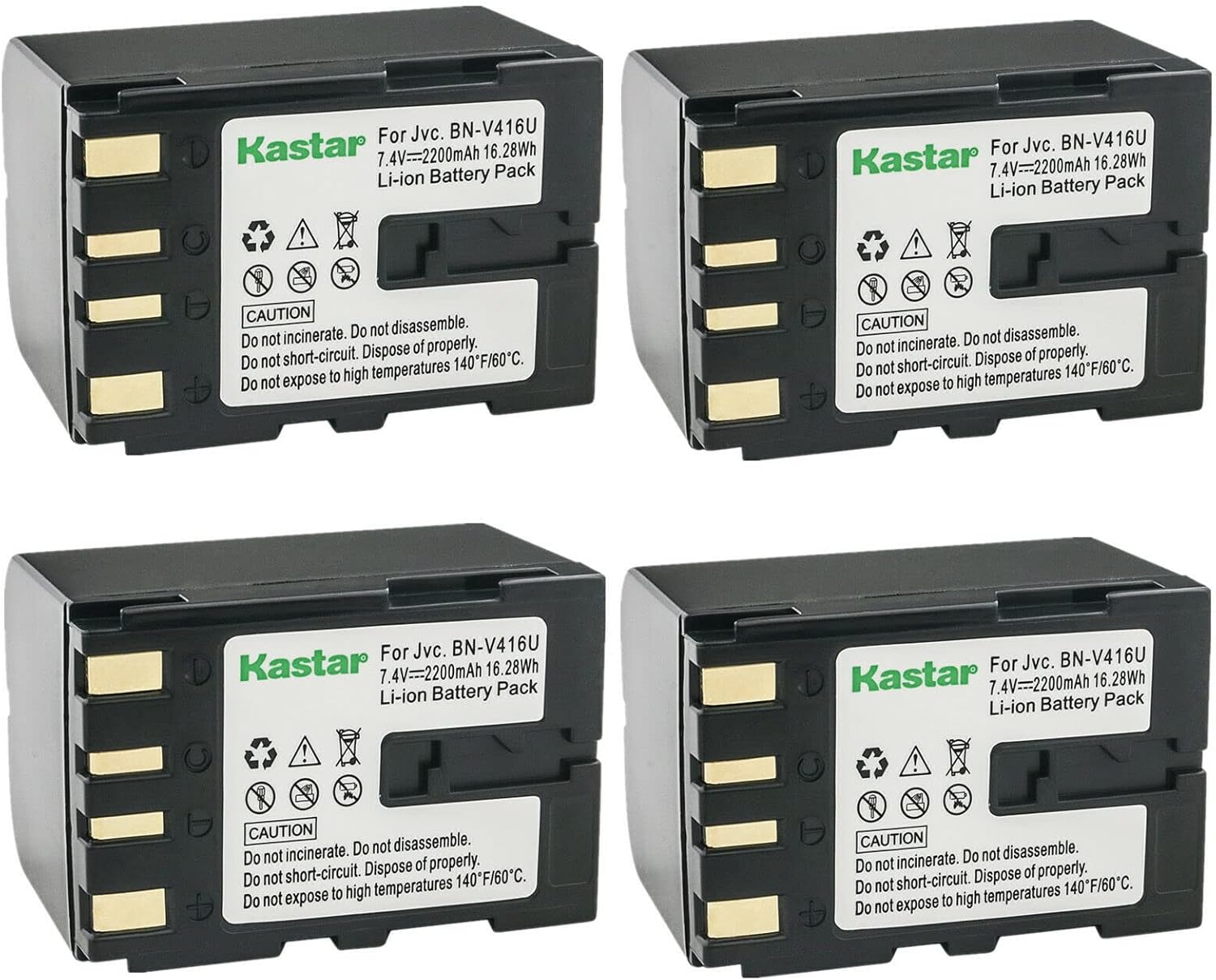 Kastar BN-V416 Battery 4-Pack for JVC Cameras - High Capacity