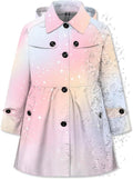 Betusline girl's stylish hooded rain jacket for rainy weather