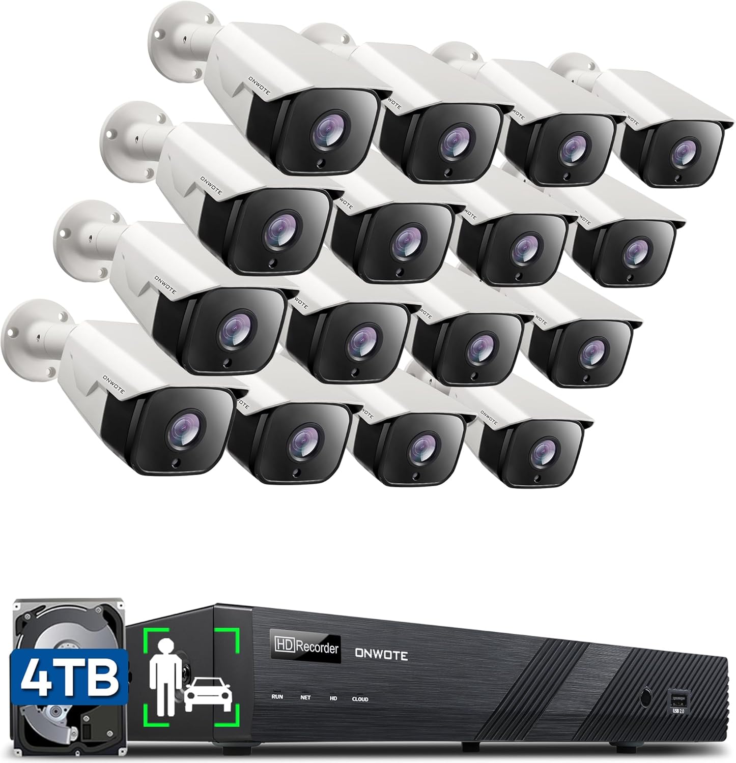 ONWOTE 16 Channel 6K NVR Security Camera System with Audio
