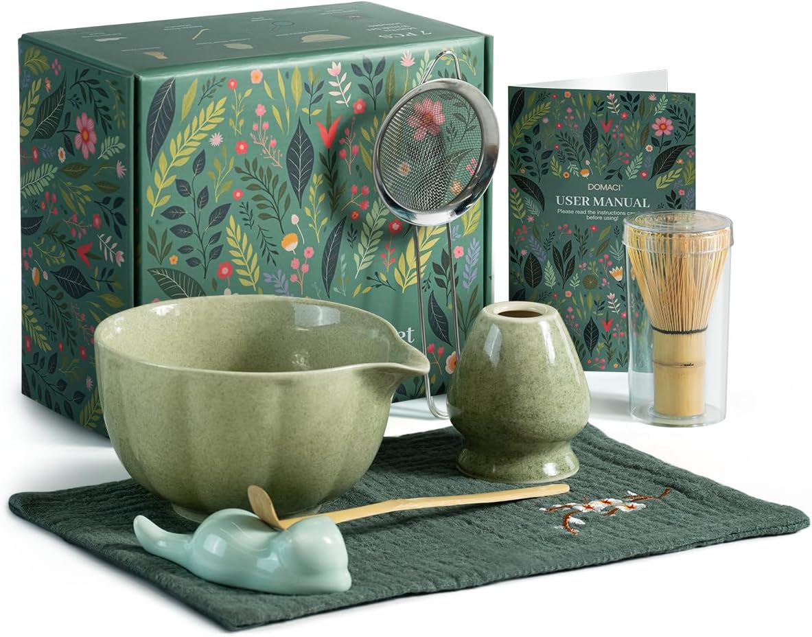Matcha Whisk Set - Complete 7 Pcs Japanese Tea Kit Gift