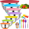 CHAREADA Mixing Bowls with Airtight Lids 18pc Set - Nesting Stainless