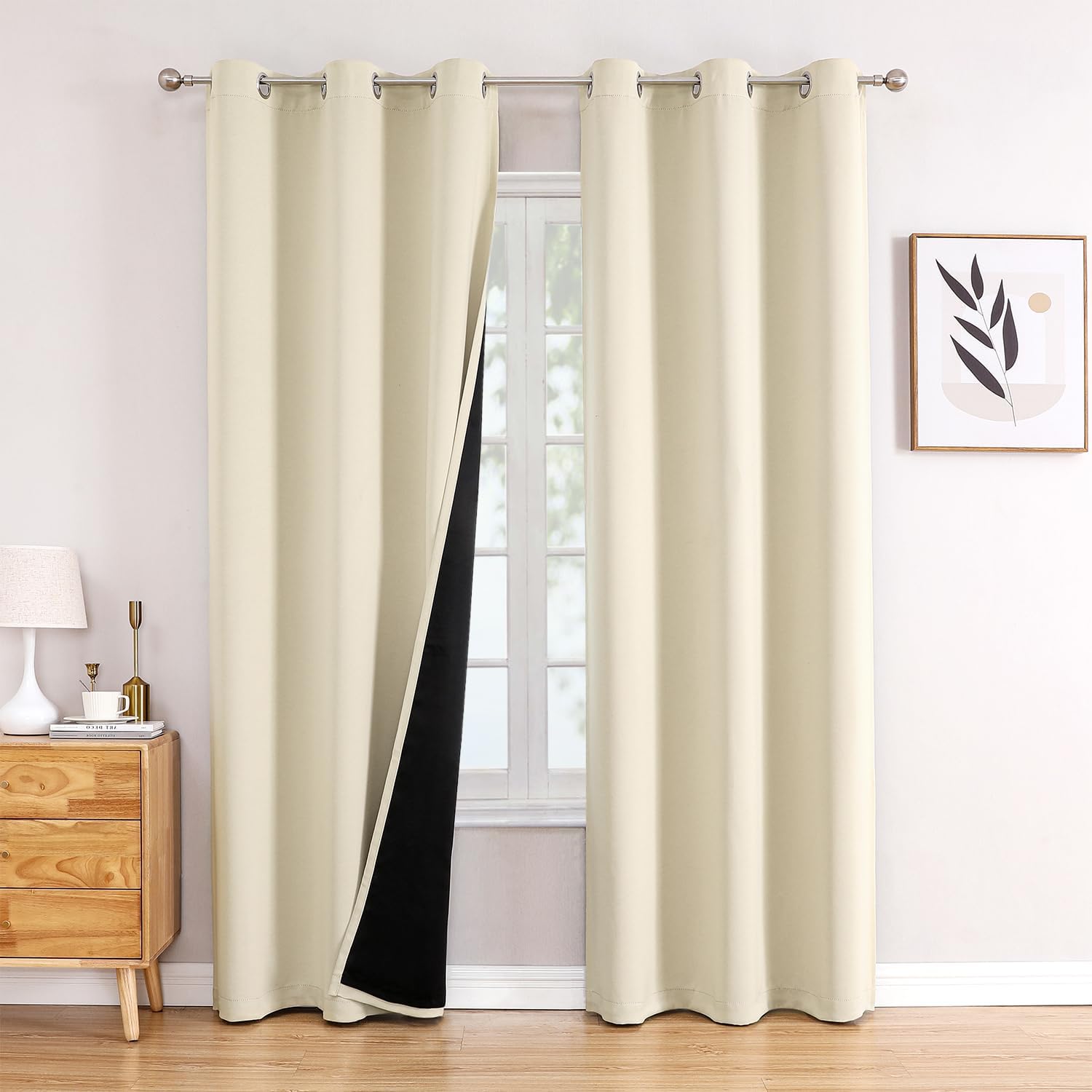 100% Blackout Curtains for Bedroom - Total Blackout Thermal Insulated