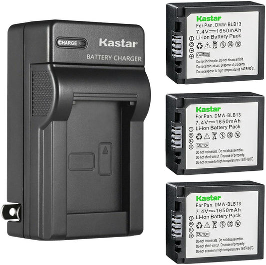 Kastar 3-Pack Battery and AC Wall Charger for Panasonic Cameras