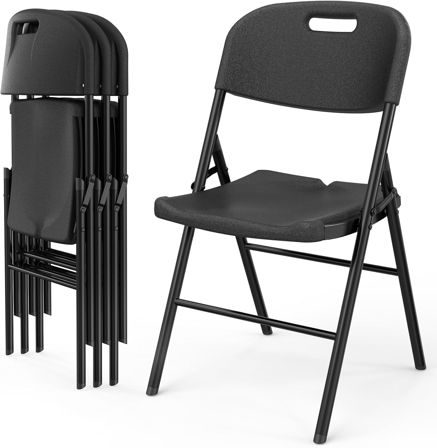 VINGLI Folding Chairs - Heavy Duty Portable HDPE Plastic Seating