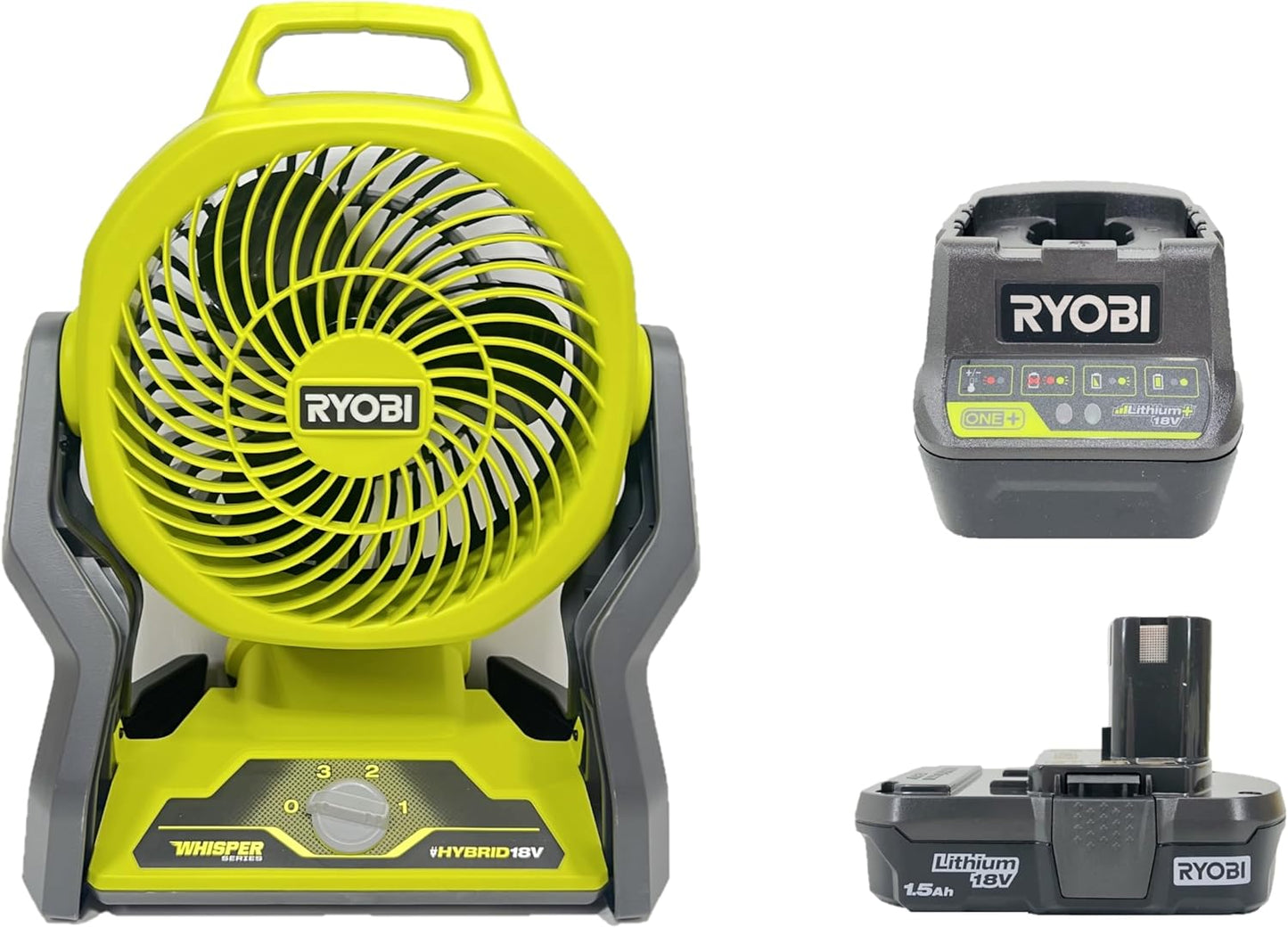 RYOBI Factory Reconditioned 18-Volt Hybrid Portable Fan Kit
