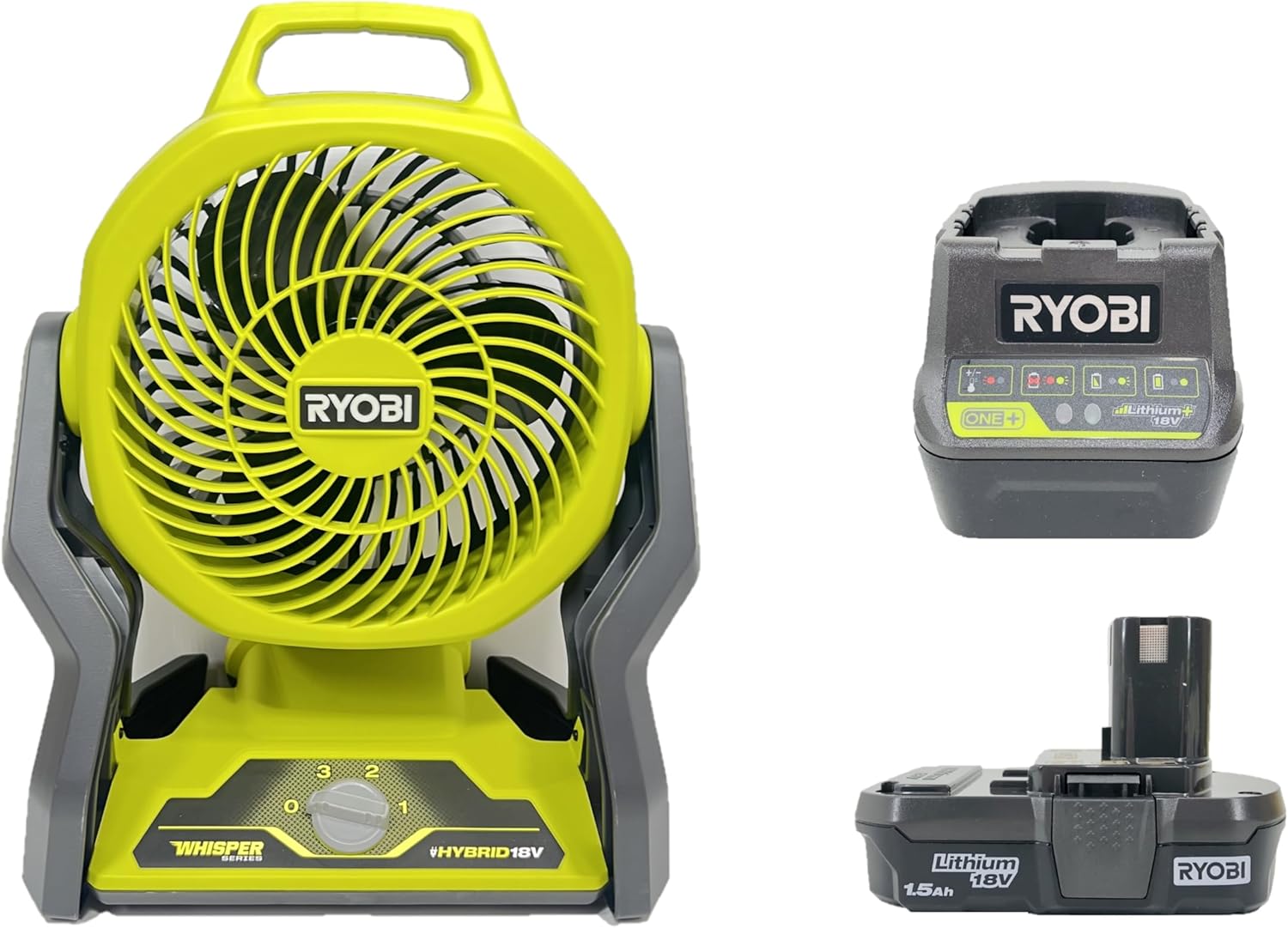 RYOBI Factory Reconditioned 18-Volt Hybrid Portable Fan Kit