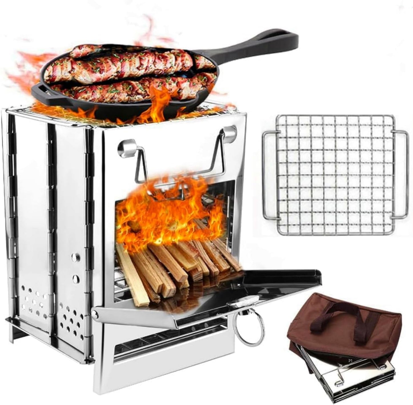 Folding Stainless Steel Camp Stove: Lightweight & Portable