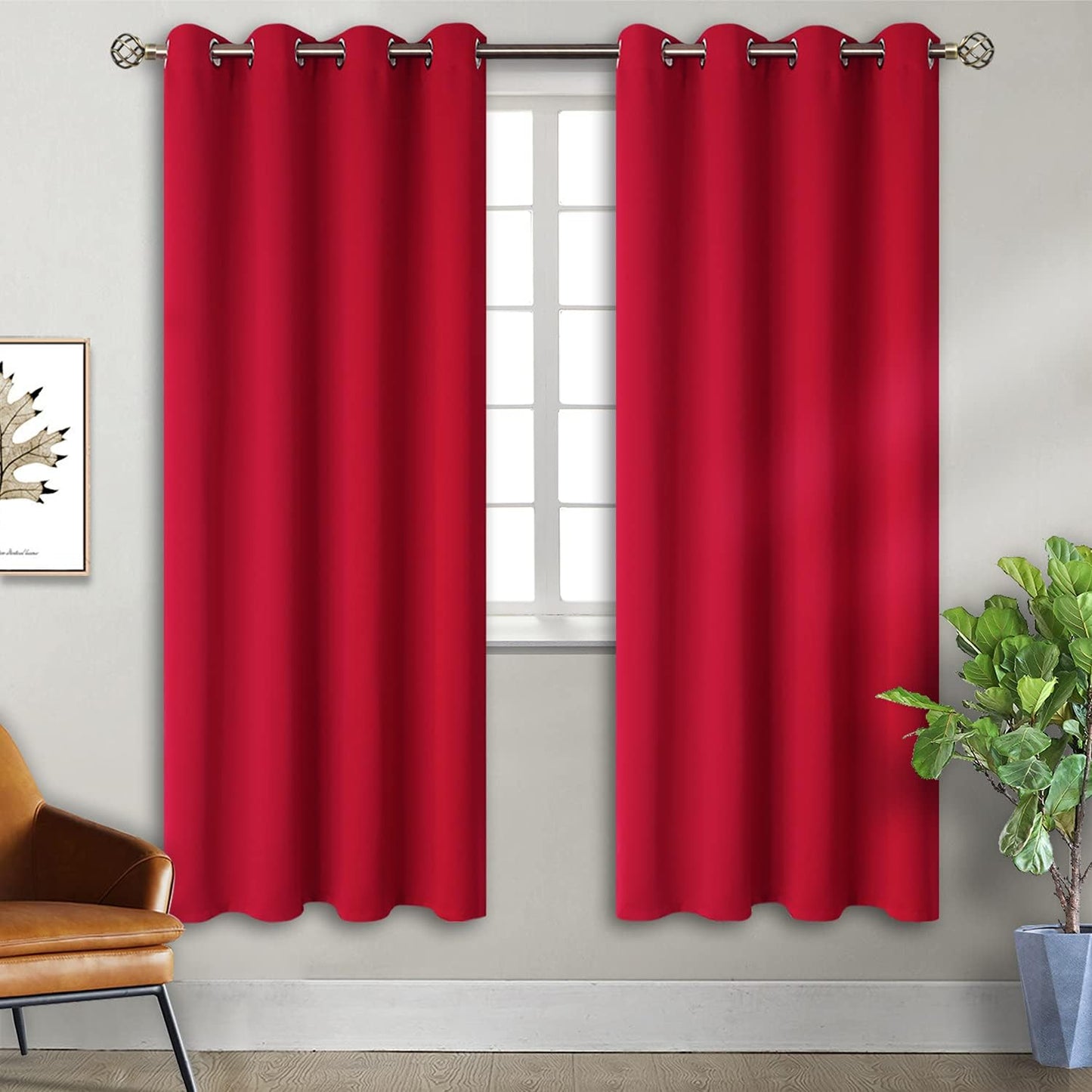 BGment Red Blackout Curtains for Bedroom - Thermal Insulated Panels