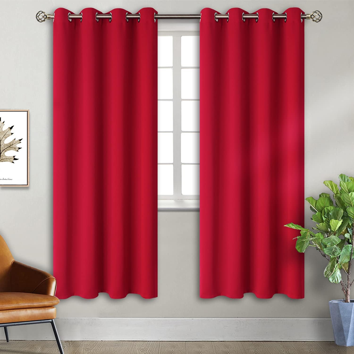 BGment Red Blackout Curtains for Bedroom - Thermal Insulated Panels