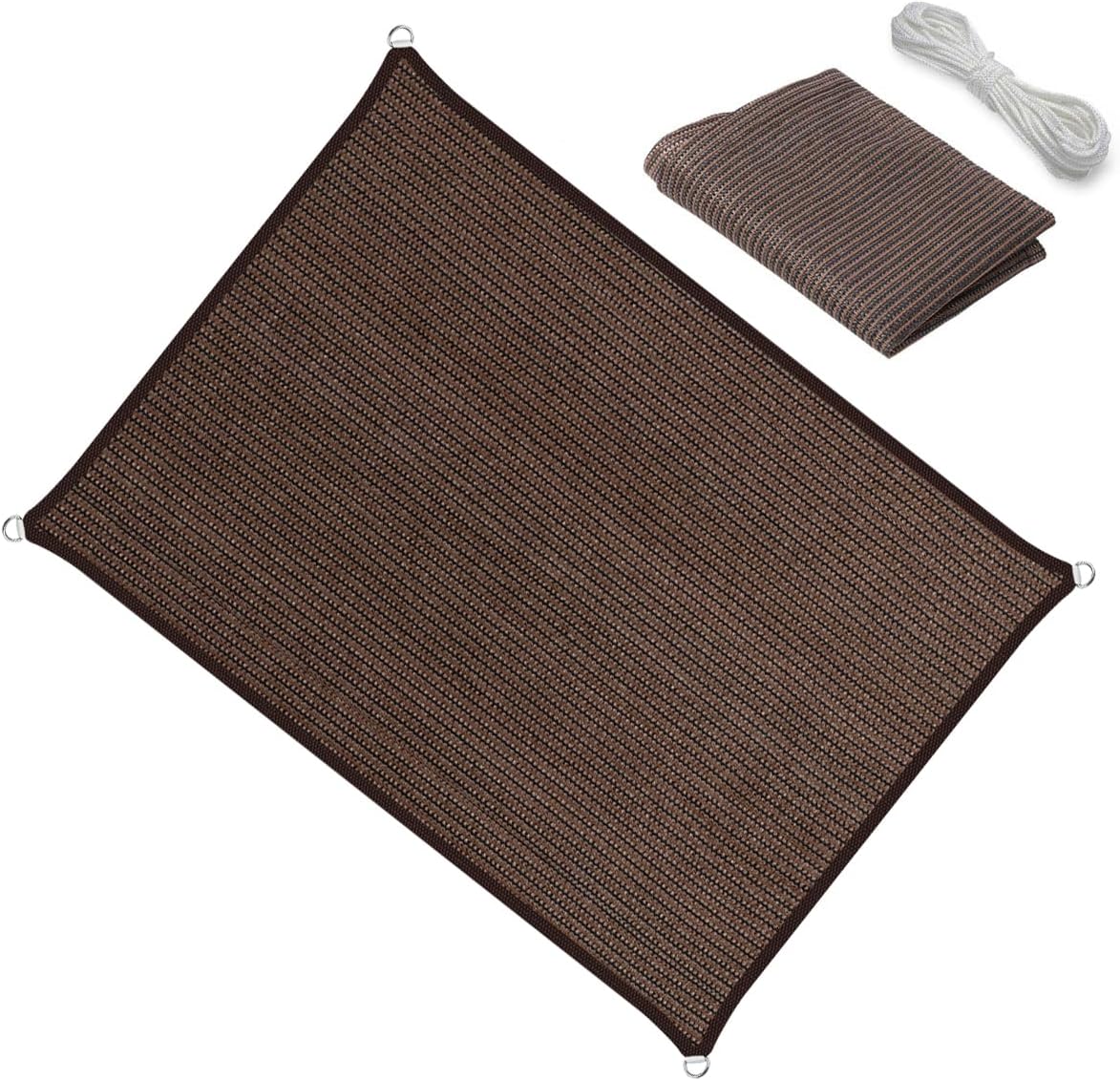 15ft x 24ft Brown Sun Shade Sail for Outdoor Patio and Garden