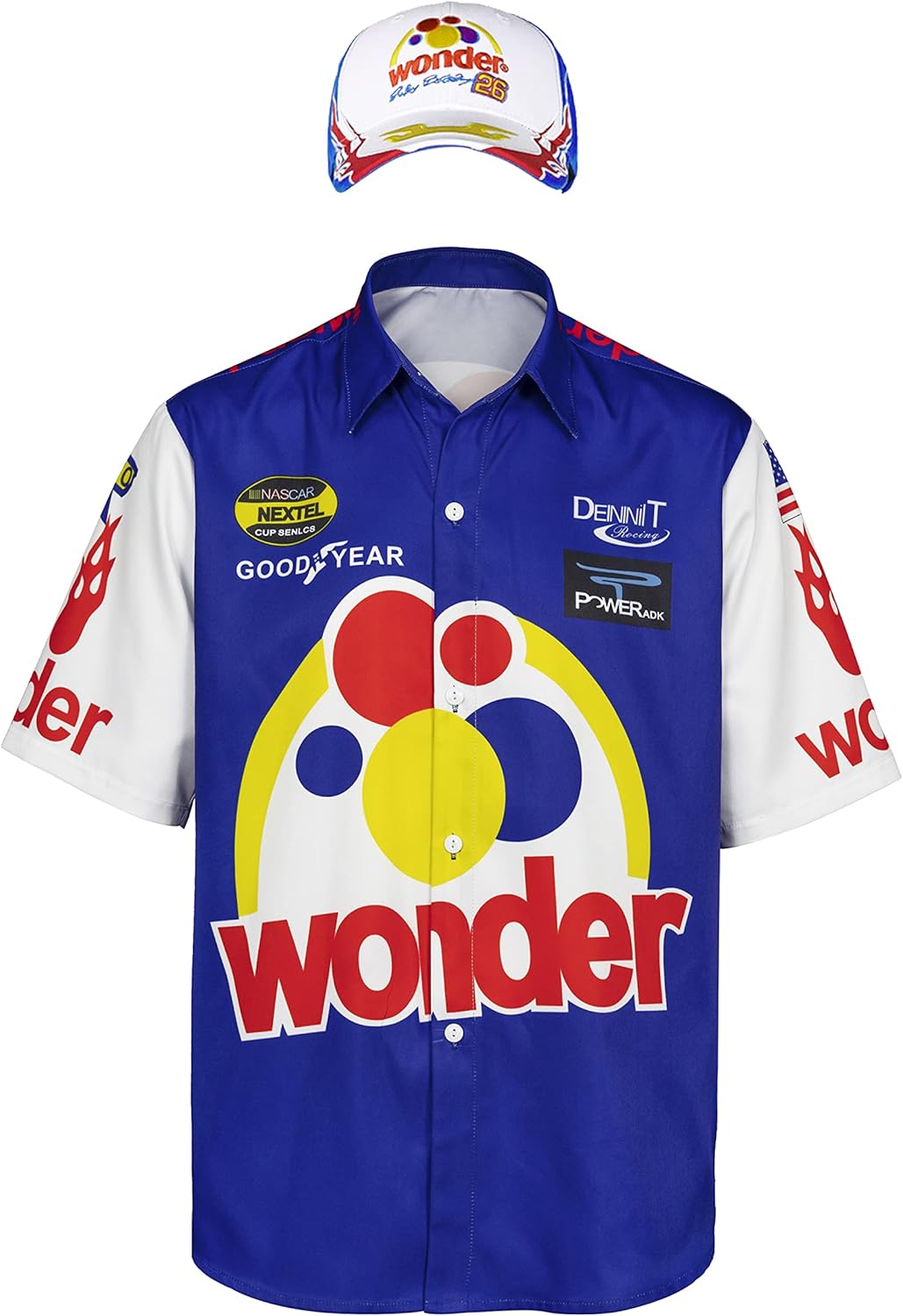 Ricky Bobby Costume with Hat for Halloween and Festivals