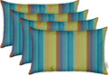 Sunbrella Lumbar Throw Pillows Set of 4 - Weatherproof Lumbar Comfort