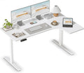 FEZIBO L Shaped Electric Corner Standing Desk for Home Office