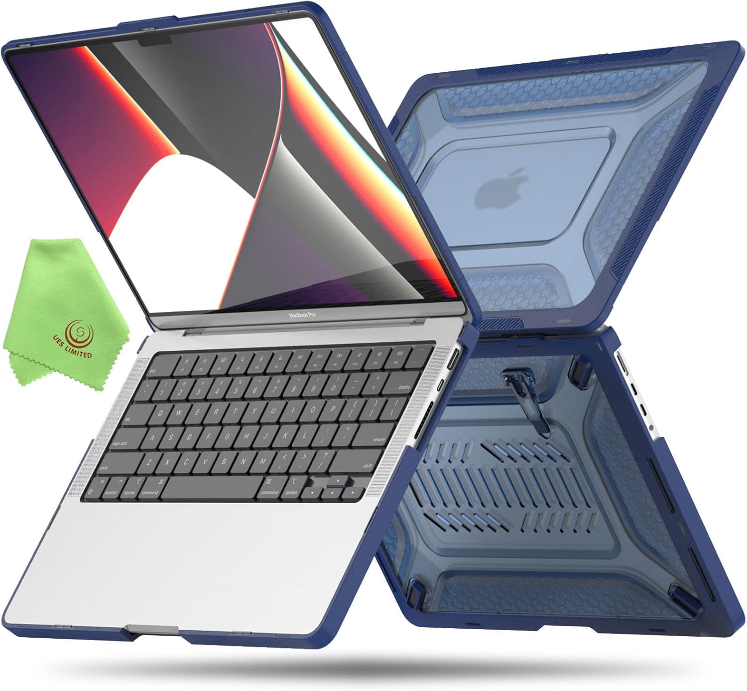 Foldable Kickstand Case for MacBook Pro 14 inch - Navy Blue