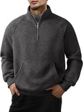 Men's Fleece Quarter Zip Pullover for Fall Winter - Warm Cotton Blend