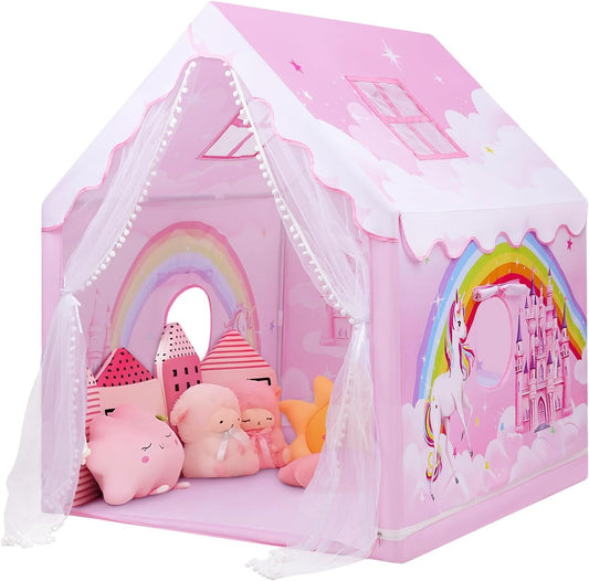 Kids Play Tent Pink Princess Tent for Girls - Cozy & Fun