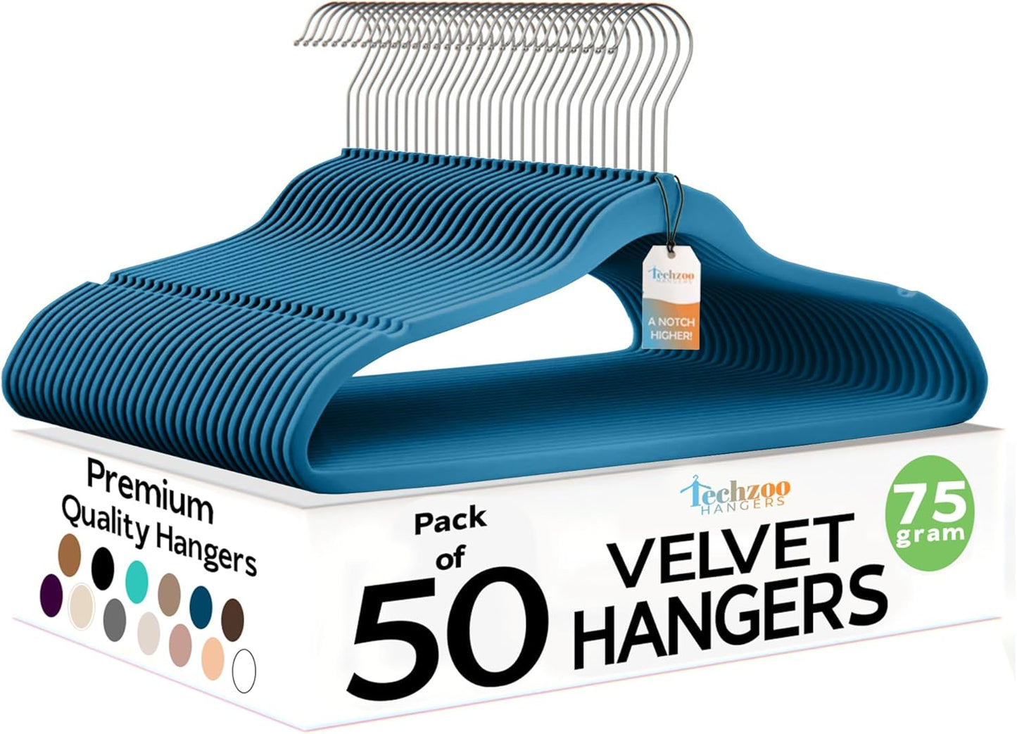 Premium Velvet Hangers 50 Pack Space Saving Non Slip Design