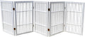 Pet Dog Gate Freestanding Acacia Hardwood 5-Panel 30in Tall - Portable