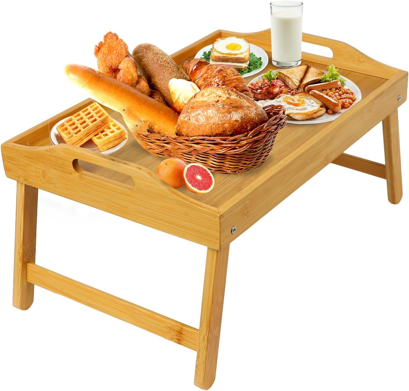 MorTime Bamboo Bed Tray - Breakfast & Work Anywhere