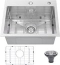 Drop In Kitchen Sink 20x16 in 9 in Depth - 3D Embossed Finish