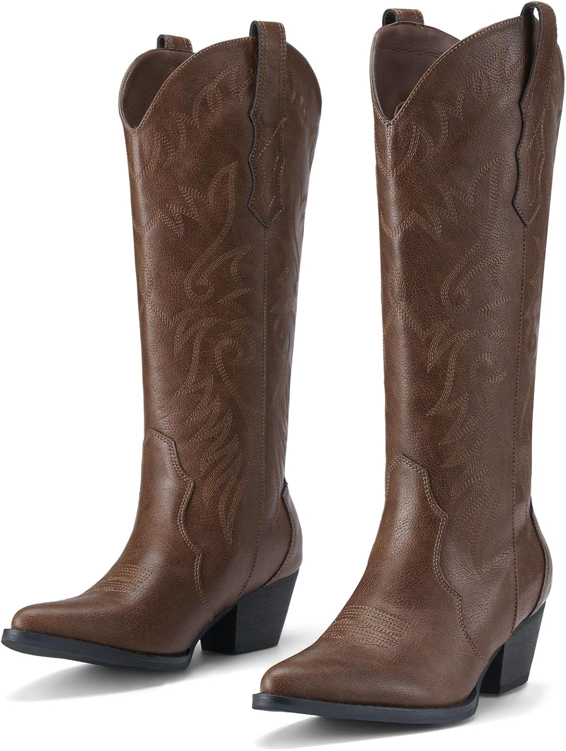 Stylish Rollda Cowboy Boots for Women with Embroidered Design
