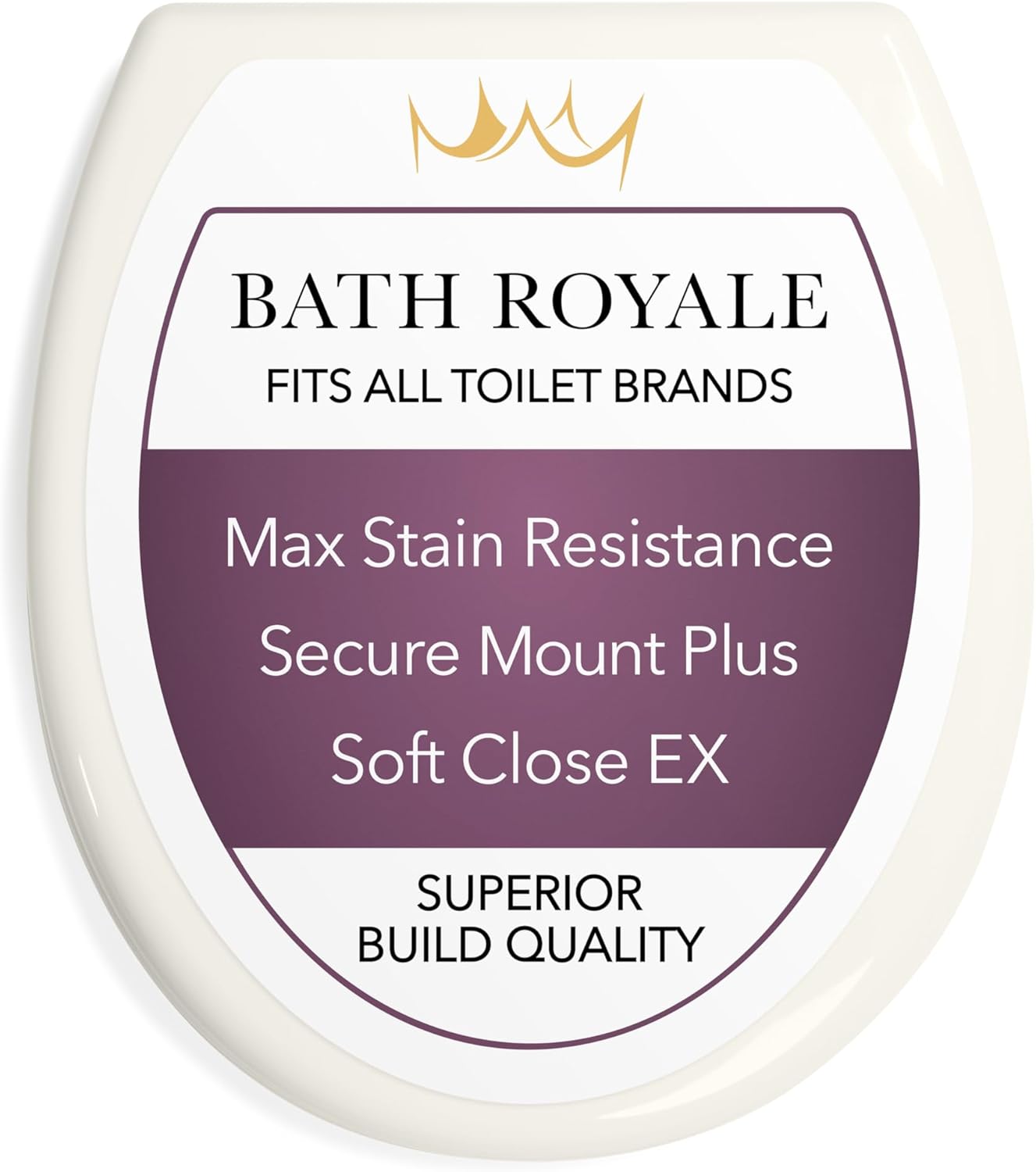 Bath Royale Round Toilet Seat Replacement with Slow Close Feature
