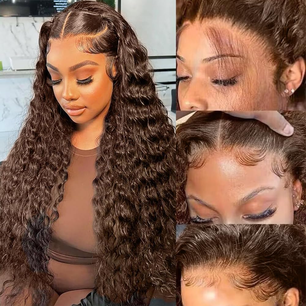 Chocolate Brown Deep Wave Lace Front Wigs for Stunning Looks