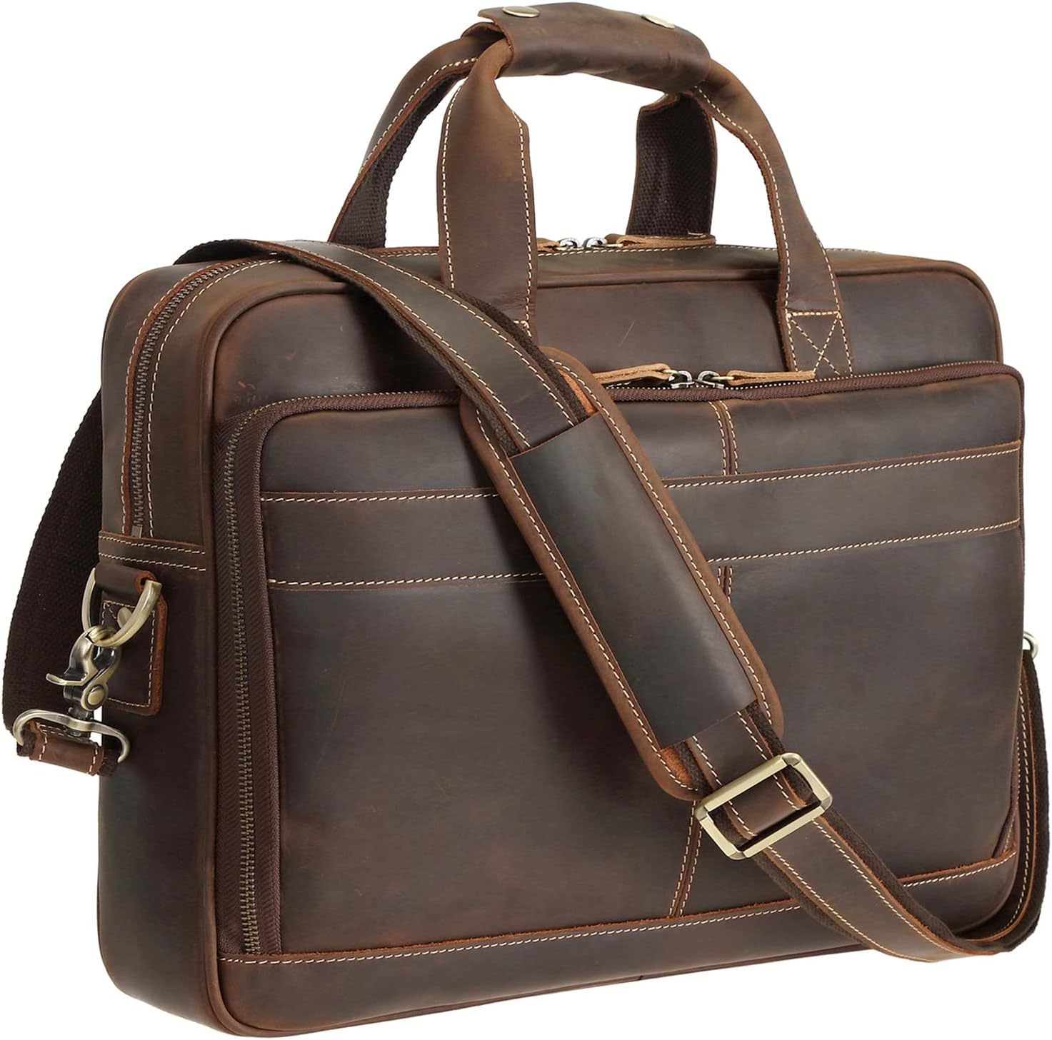 Polare Full Grain Leather Laptop Bag Briefcase for Men