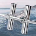 2 Pack Fishing Rod Holders for Boat Rail Mount - Sturdy Marine Clamp