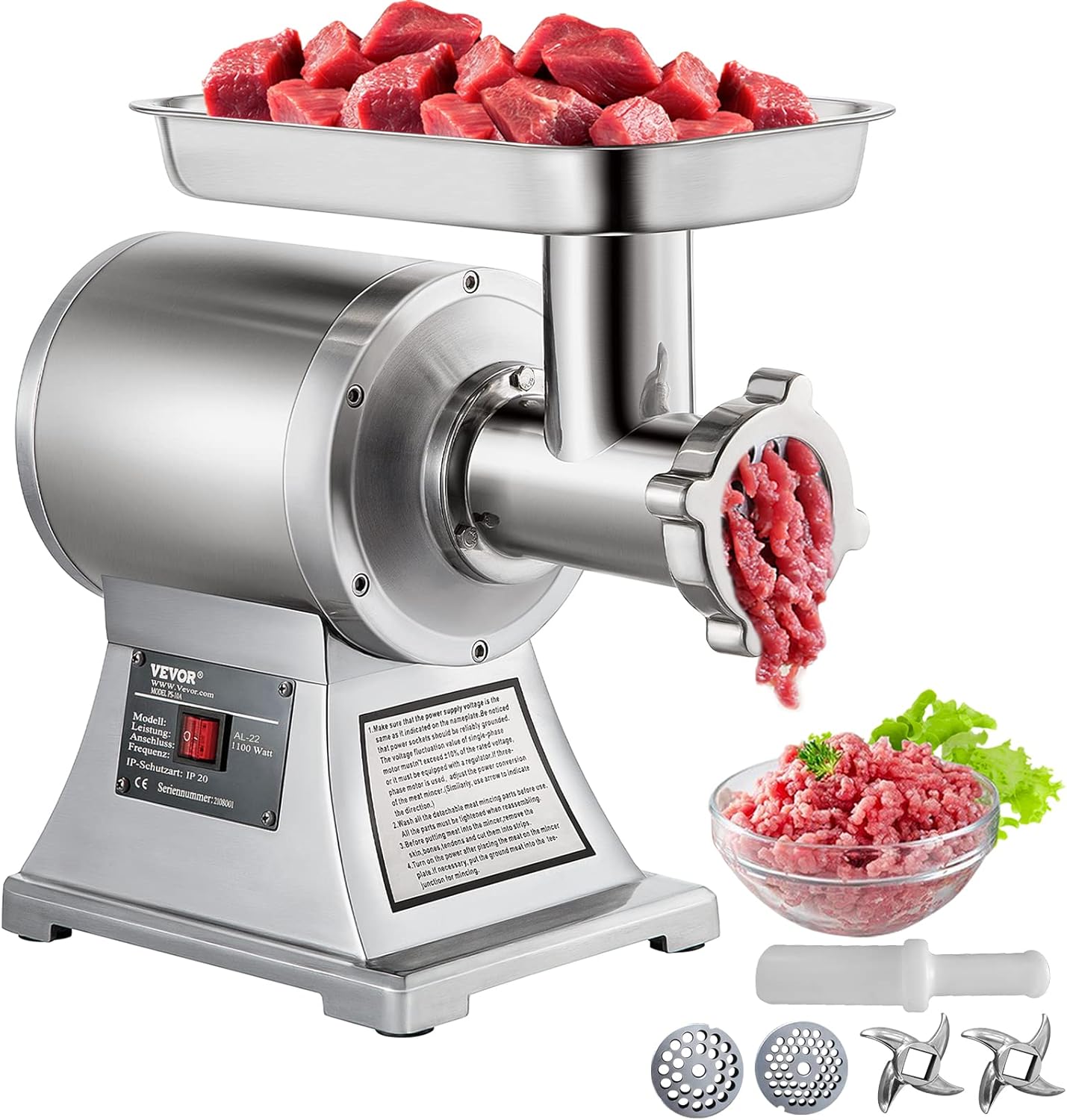VEVOR Commercial Meat Grinder for Heavy Duty Meat Mincing
