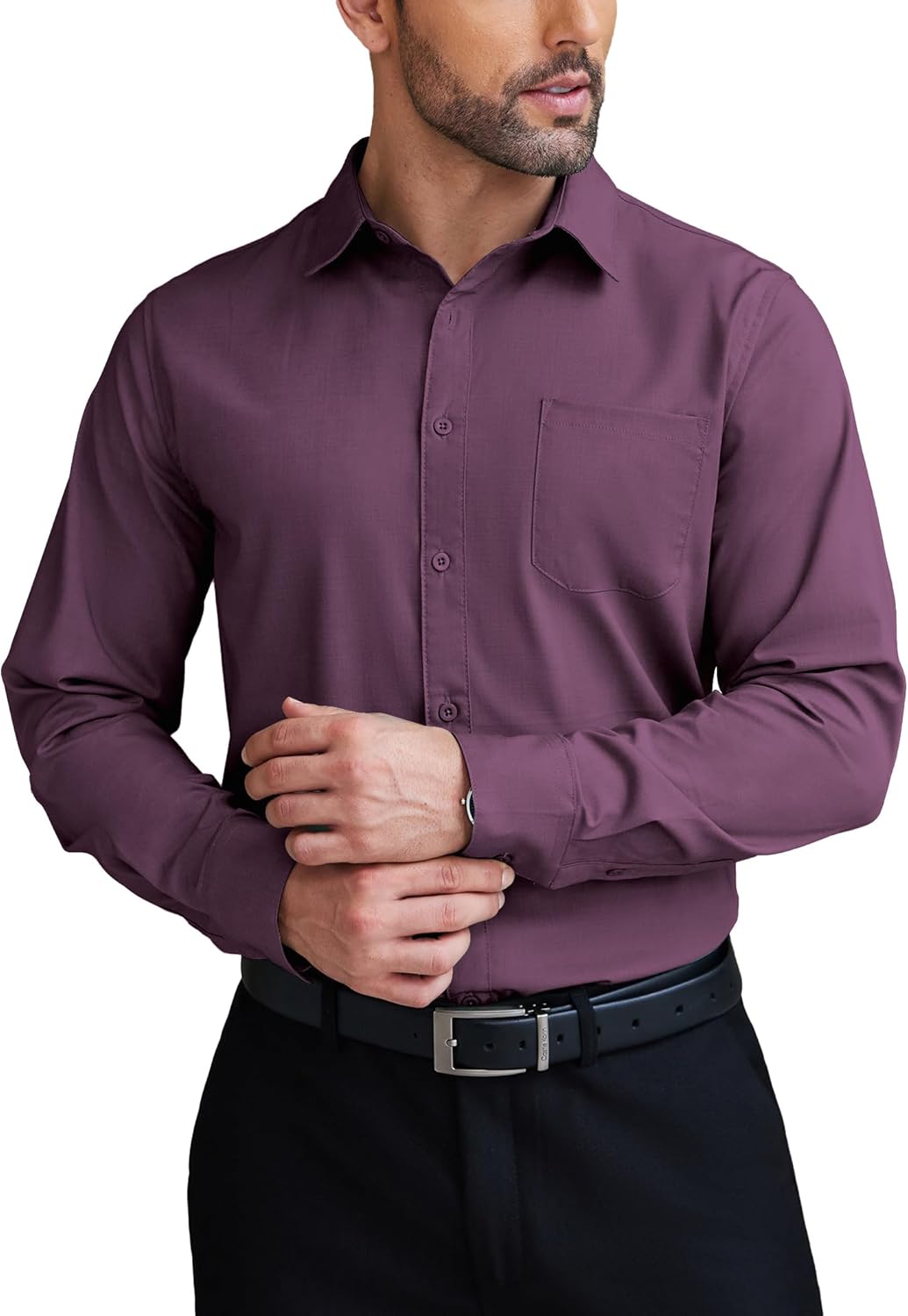 Wrinkle-Free Long Sleeve Dress Shirt for Men by COOFANDY