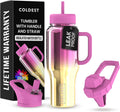 Coldest Tumbler with Handle and Straw - Leak-Proof Insulated 36 oz