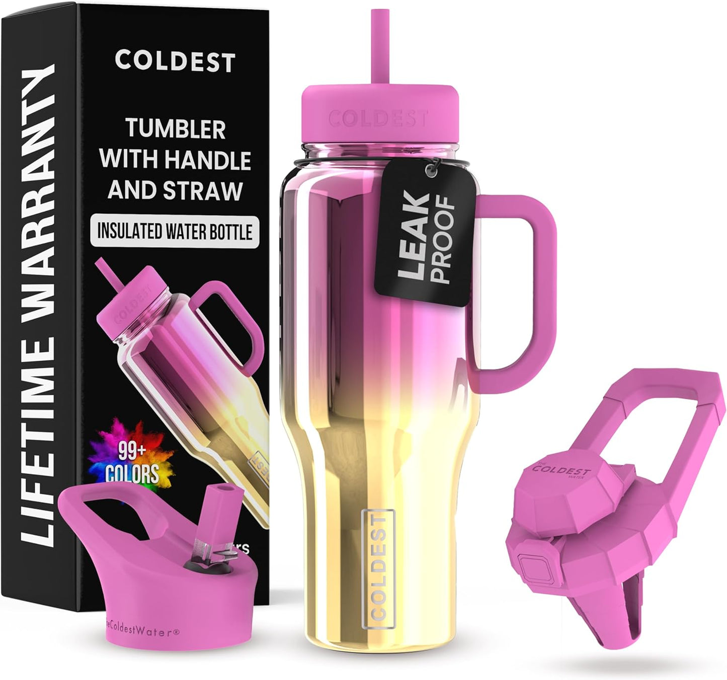 Coldest Tumbler with Handle and Straw - 100% Spill Proof Design