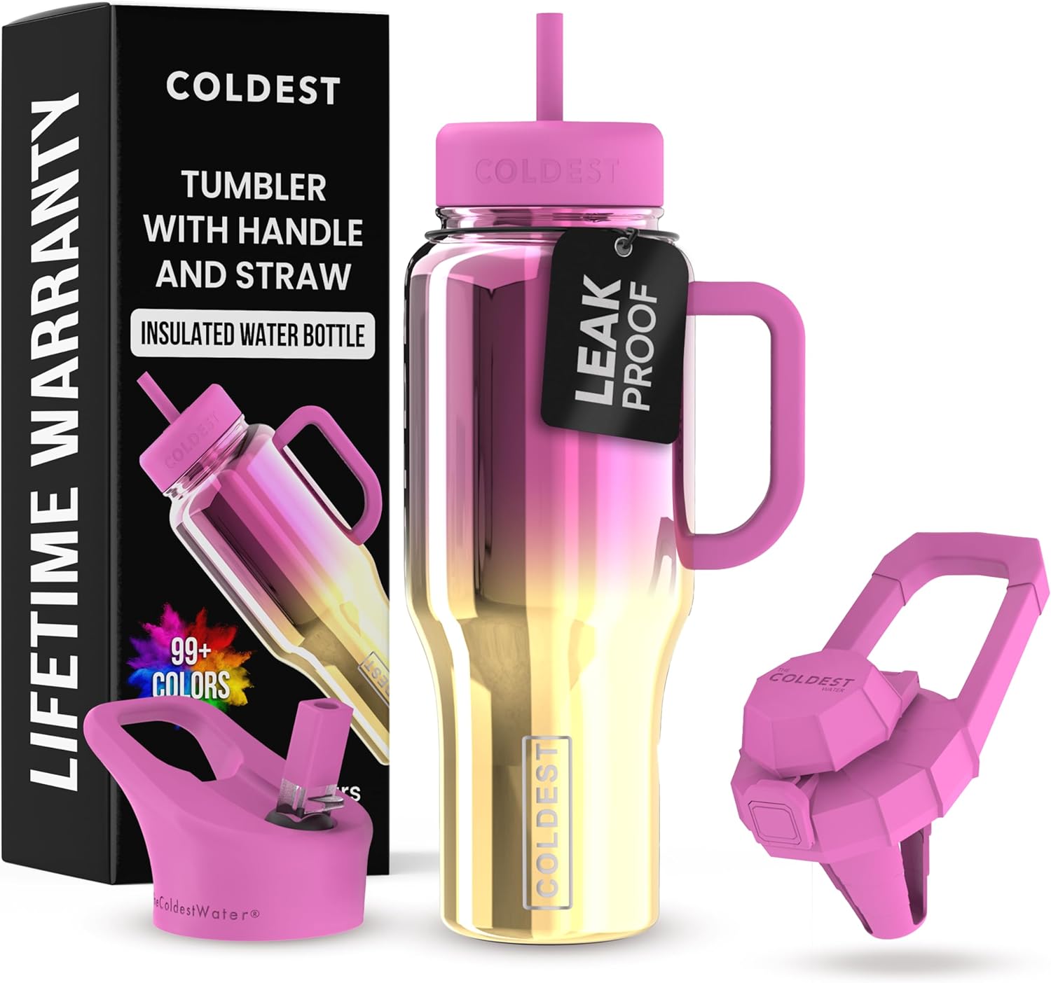 Coldest Tumbler with Handle and Straw - 100% Spill Proof Design