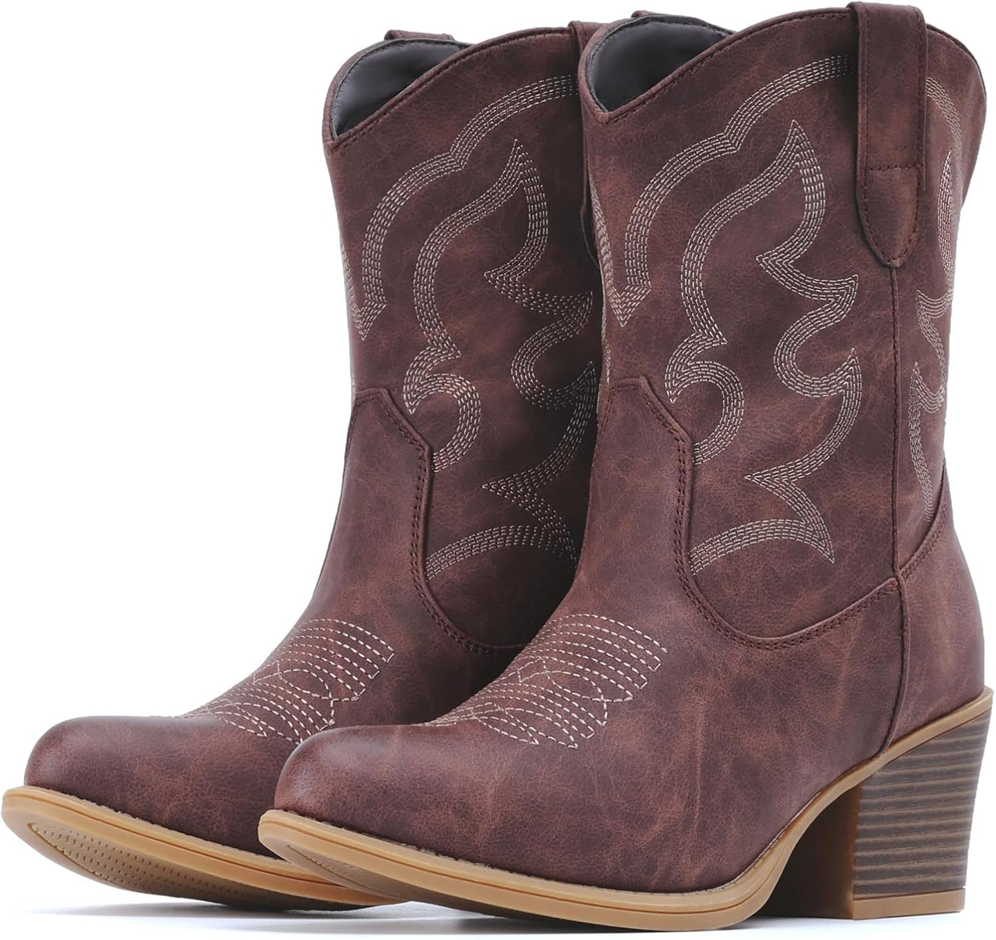 Stylish IXU Cowboy Boots for Women Wide Suede Ankle Western